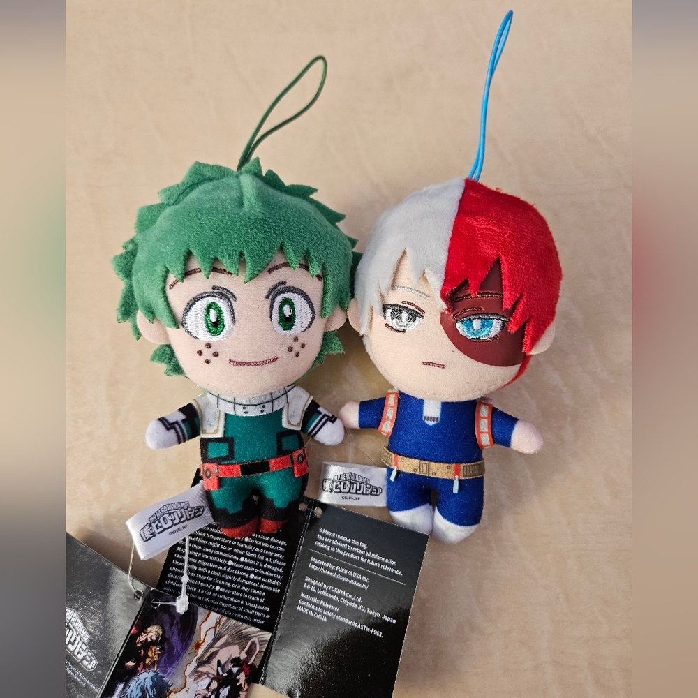 My Hero Academia Plush Mascot Keychain Midoriya and Todoroki